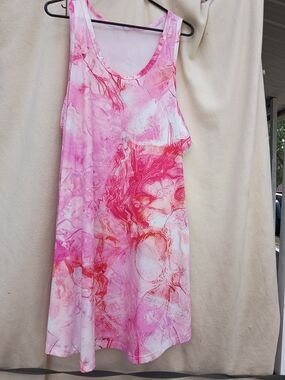Women’s Pink Marble-Print Midi Dress